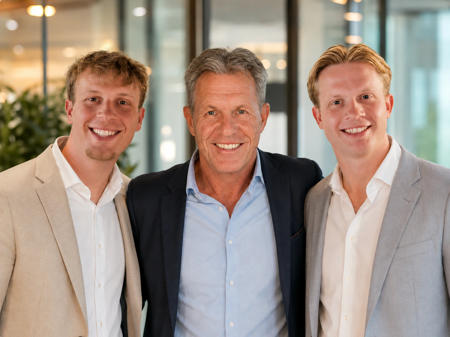 Oprichters Thomas en Thijmen met hun vader Tom